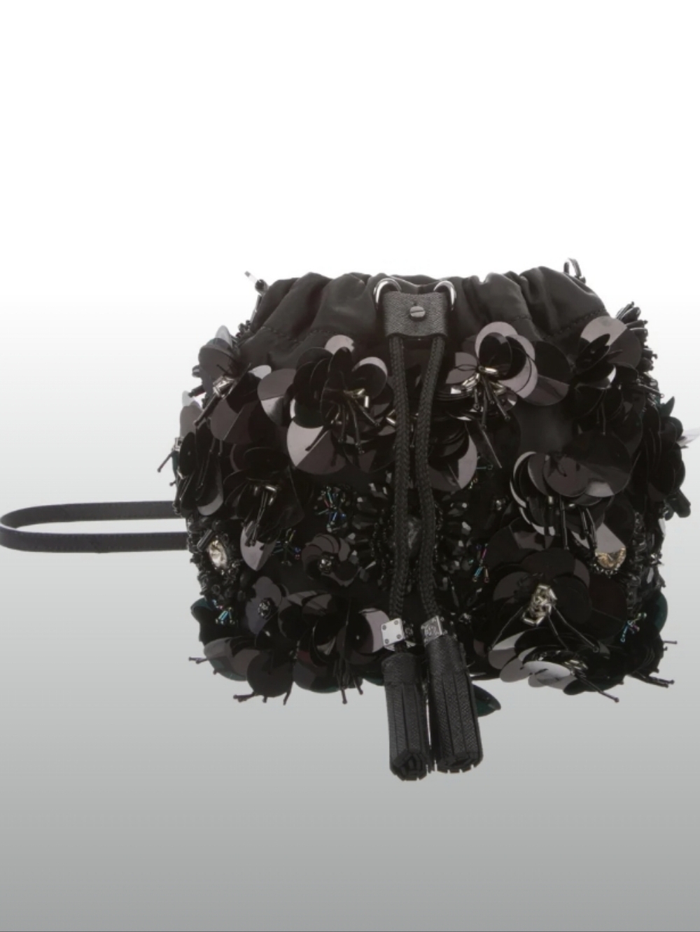 Tory Burch-Mini Flower Cluster Bead Stone Palettes Satin Crossbody Bag 🖤